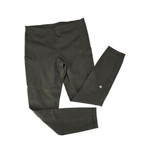 Lululemon Athletica Luxtreme High Compression‎ Size 8 With Pockets Dark Green